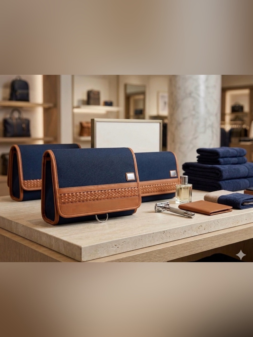 Tommy Bahama Blue and Brown travel Bag